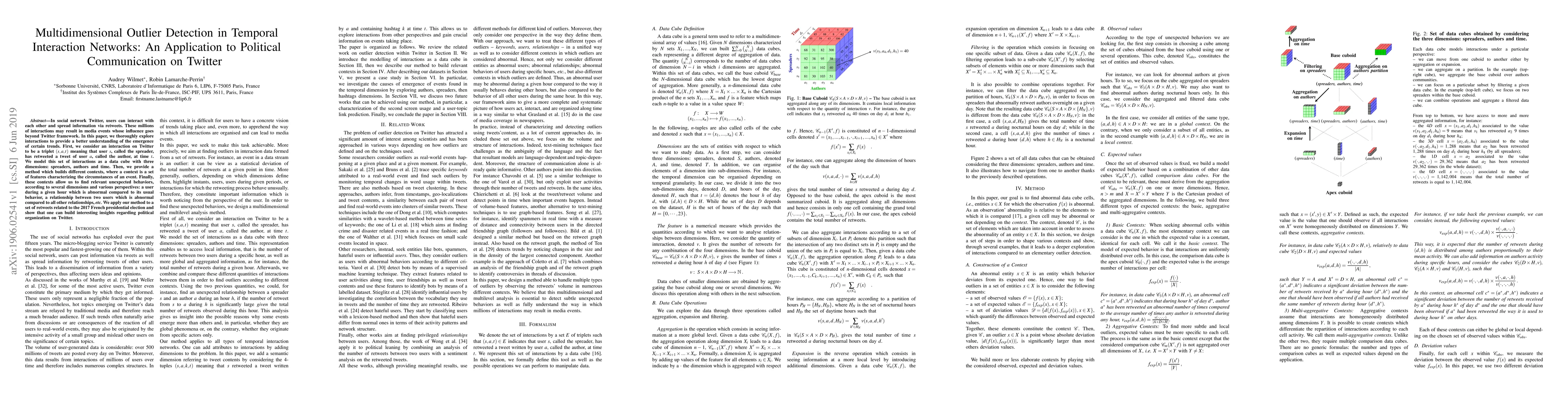 Thumbnail for Multidimensional Outlier Detection in Temporal Interaction Networks: An
  Application to Political Communication on Twitter