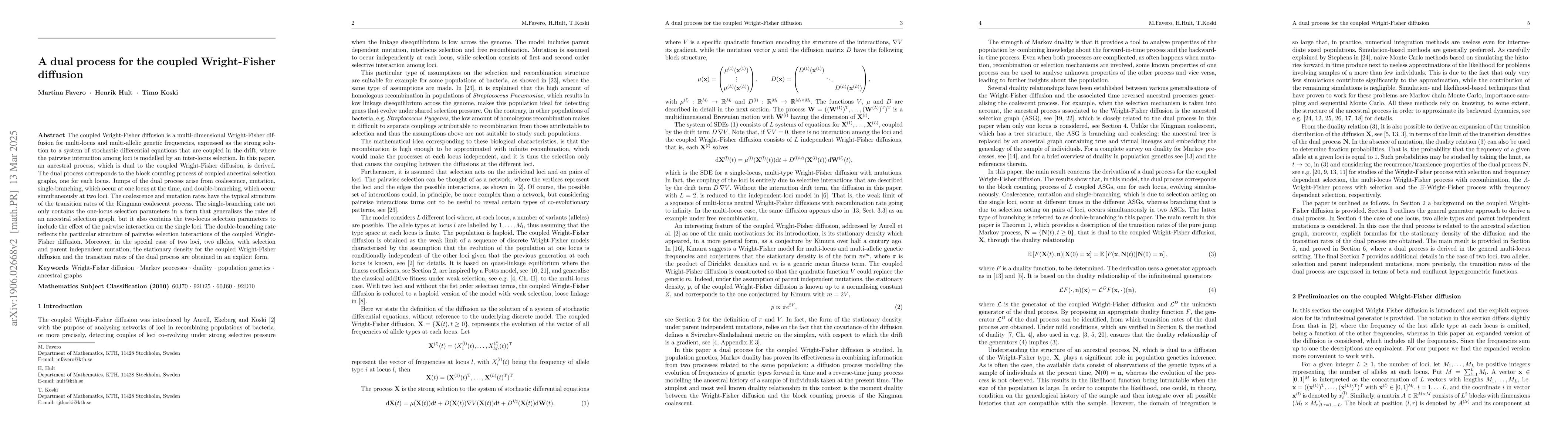 Thumbnail for A dual process for the coupled Wright-Fisher diffusion