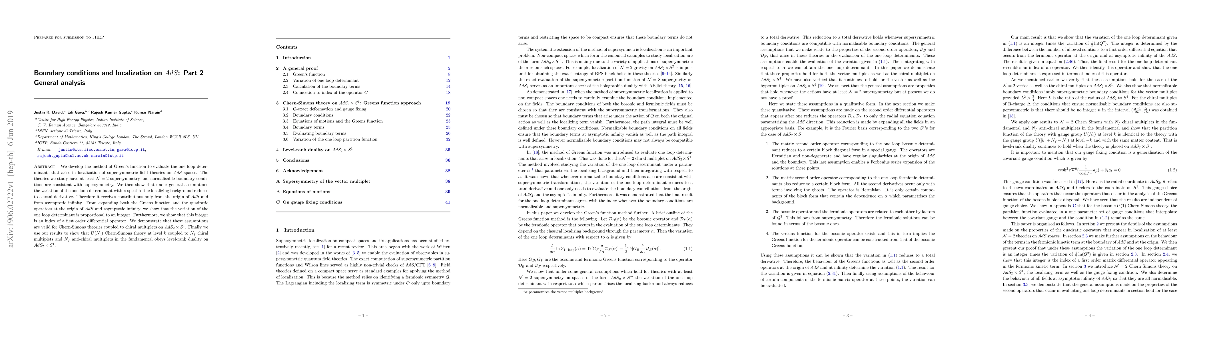 Thumbnail for Boundary conditions and localization on AdS: Part 2 General analysis
