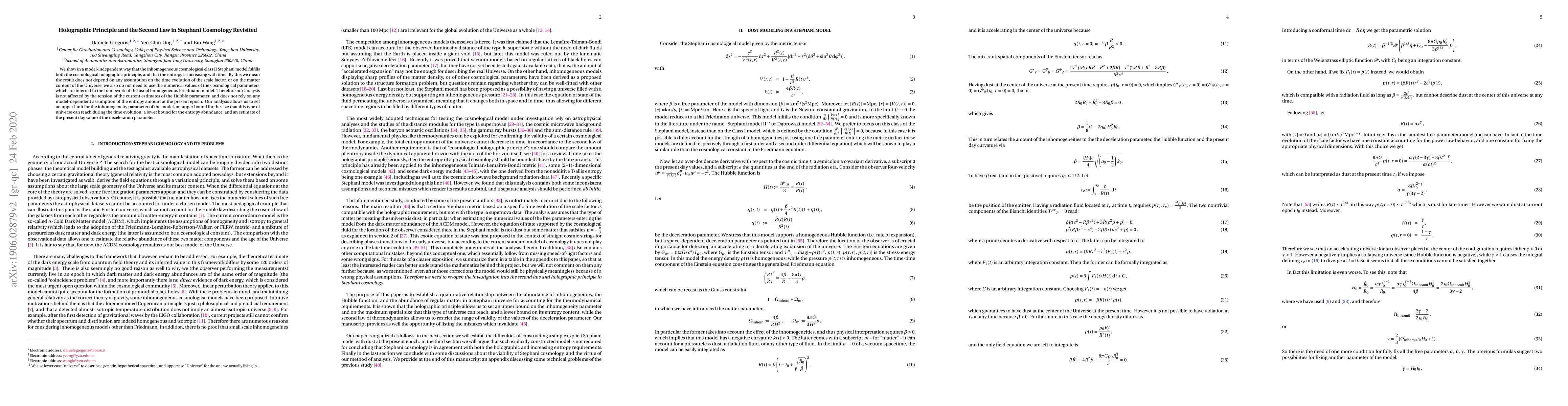 Thumbnail for Holographic Principle and the Second Law in Stephani Cosmology Revisited