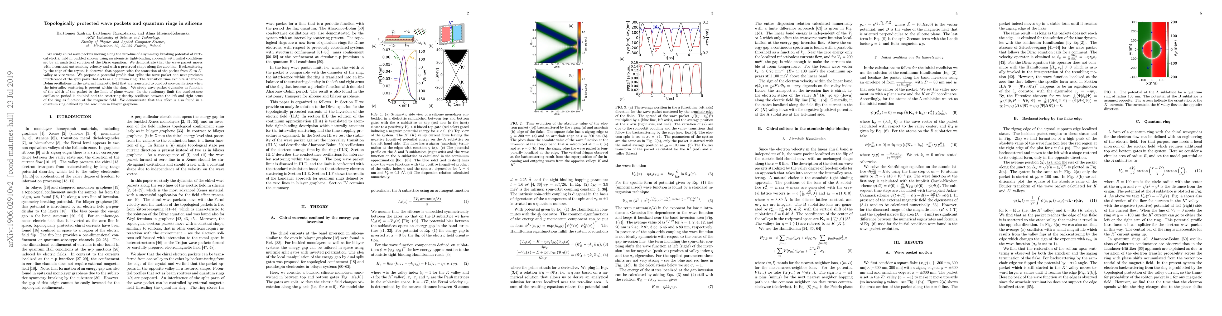 Thumbnail for Topologically protected wave packets and quantum rings in silicene