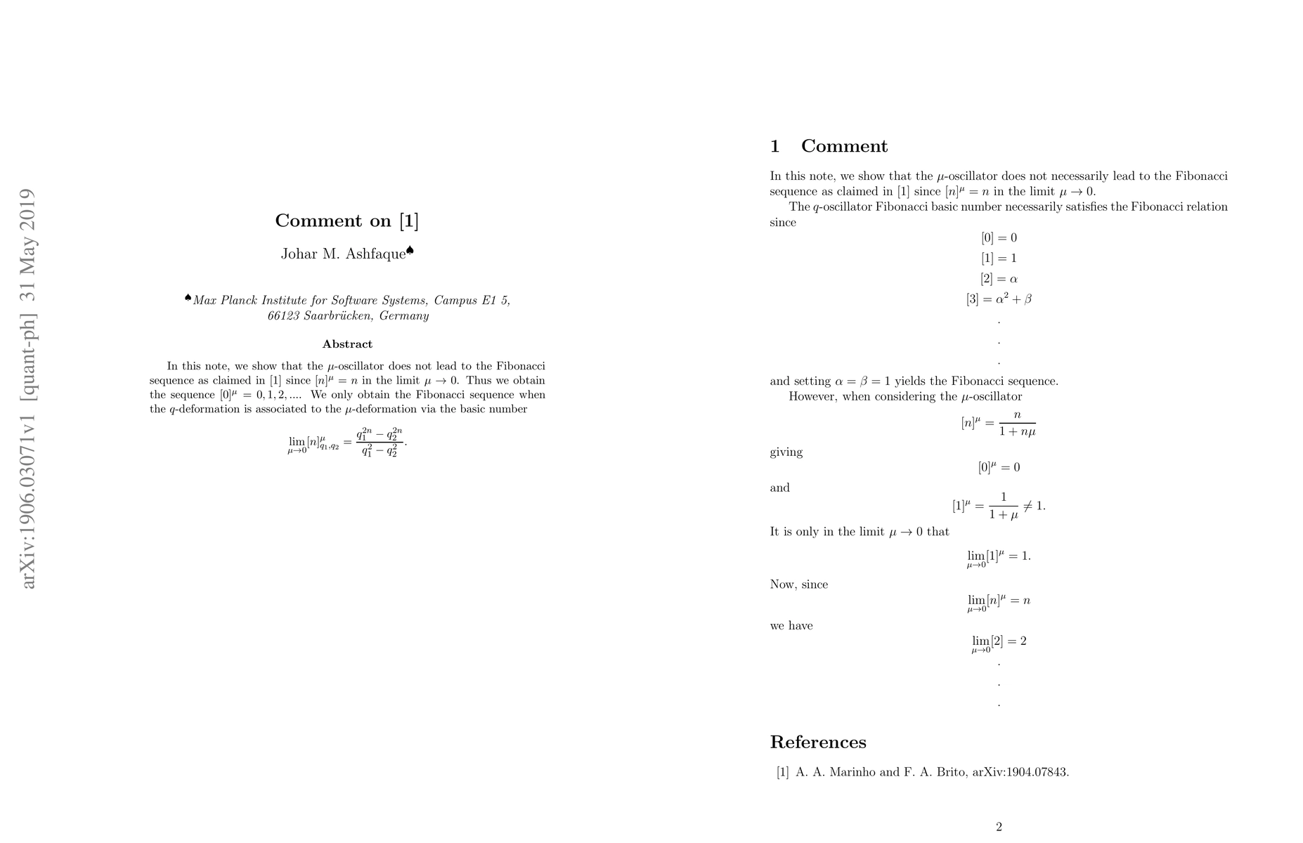 Thumbnail for Comment on "Hybrid deformed algebra", by Andre A. Marinho, Francisco A.
  Brito [arXiv:1904.07843]