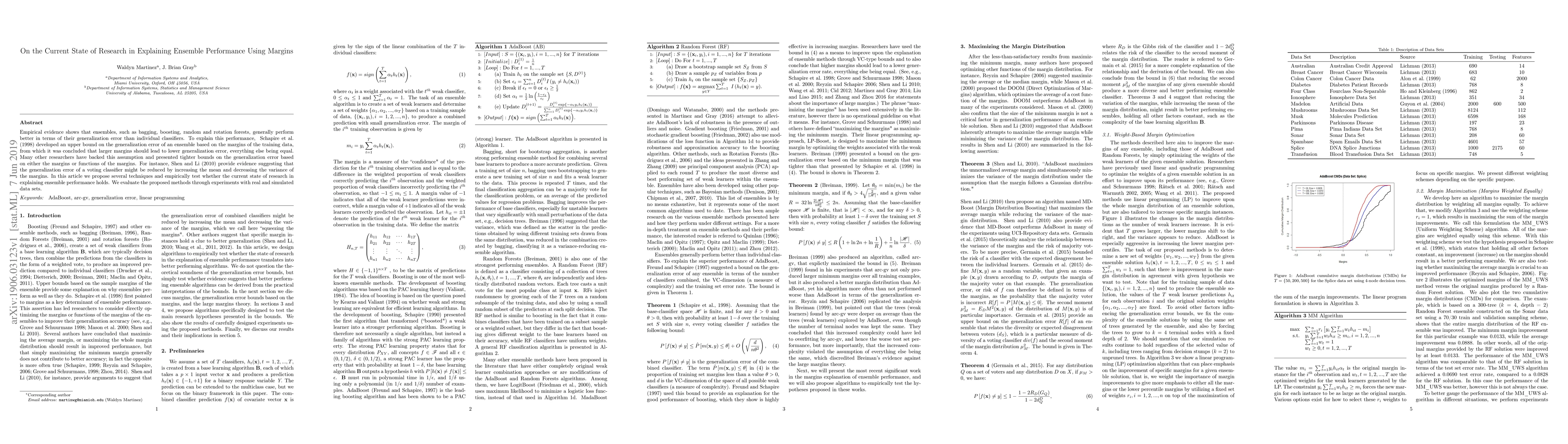 Thumbnail for On the Current State of Research in Explaining Ensemble Performance
  Using Margins