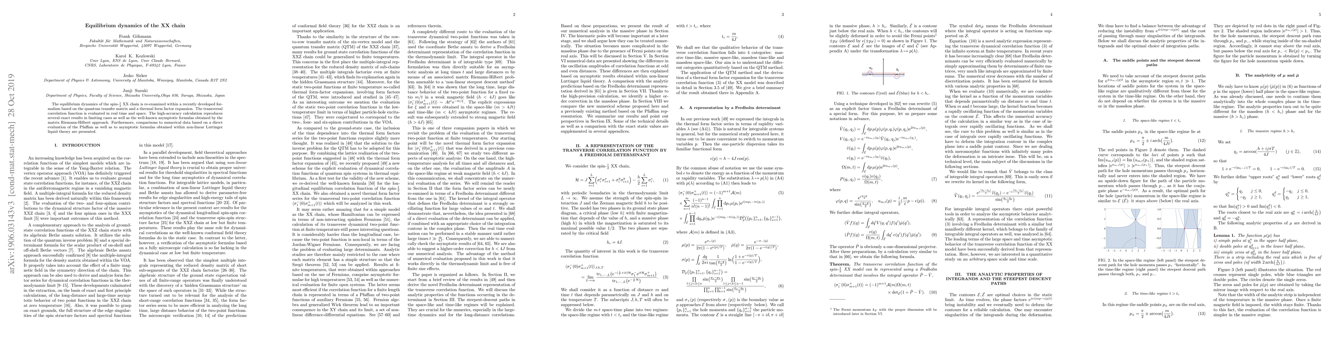 Thumbnail for Equilibrium dynamics of the XX chain