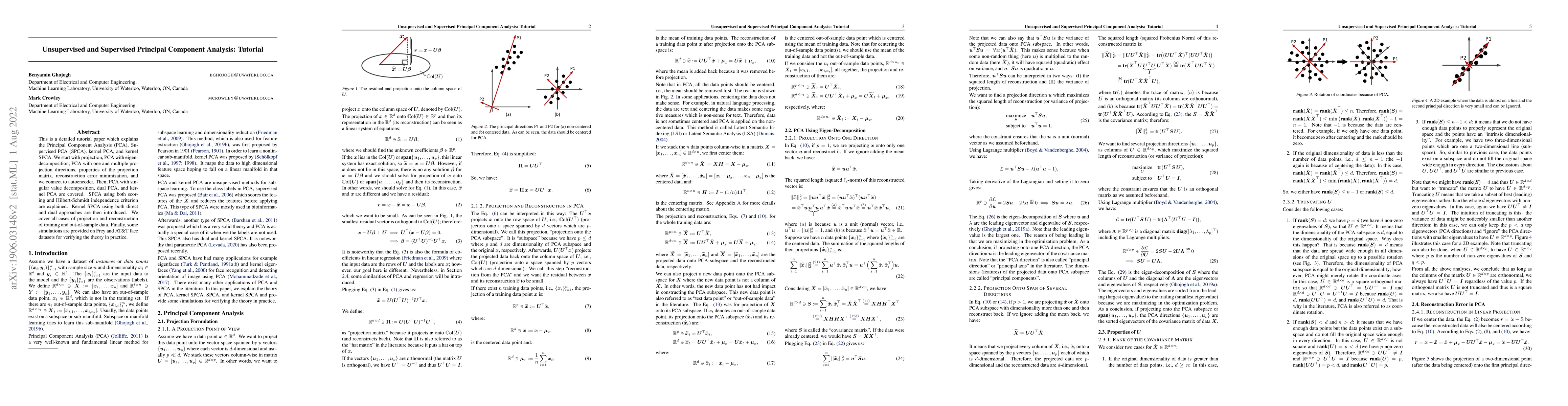 Thumbnail for Unsupervised and Supervised Principal Component Analysis: Tutorial