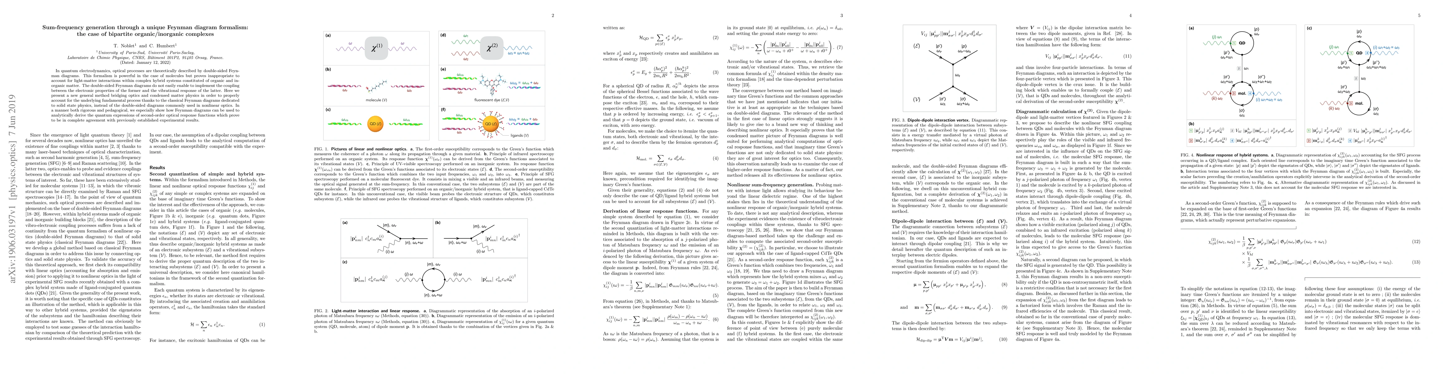 Thumbnail for Sum-frequency generation through a unique Feynman diagram formalism: the
  case of bipartite organic/inorganic complexes