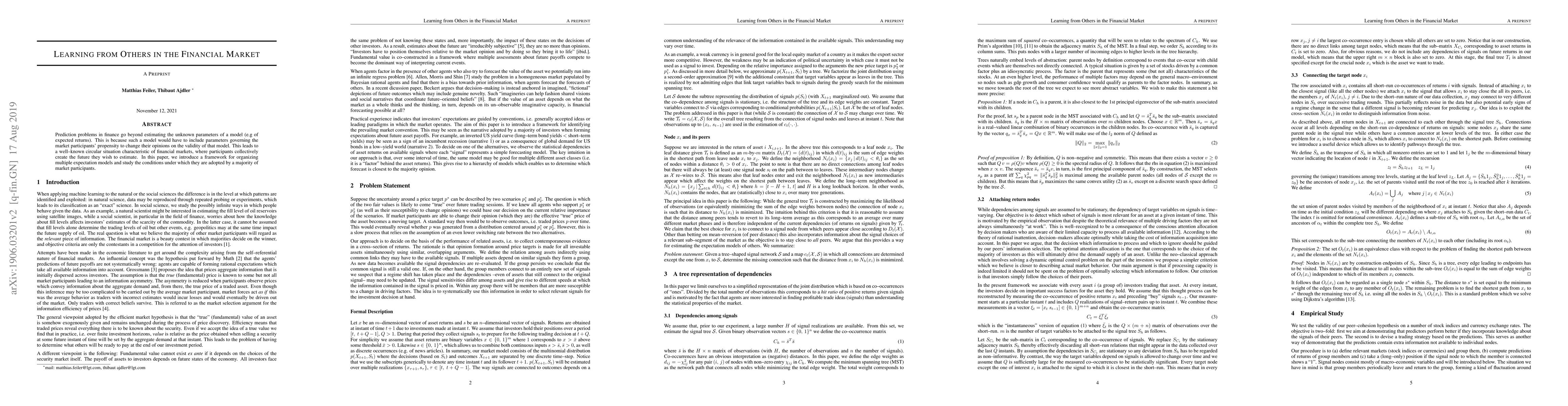 Thumbnail for Learning from Others in the Financial Market