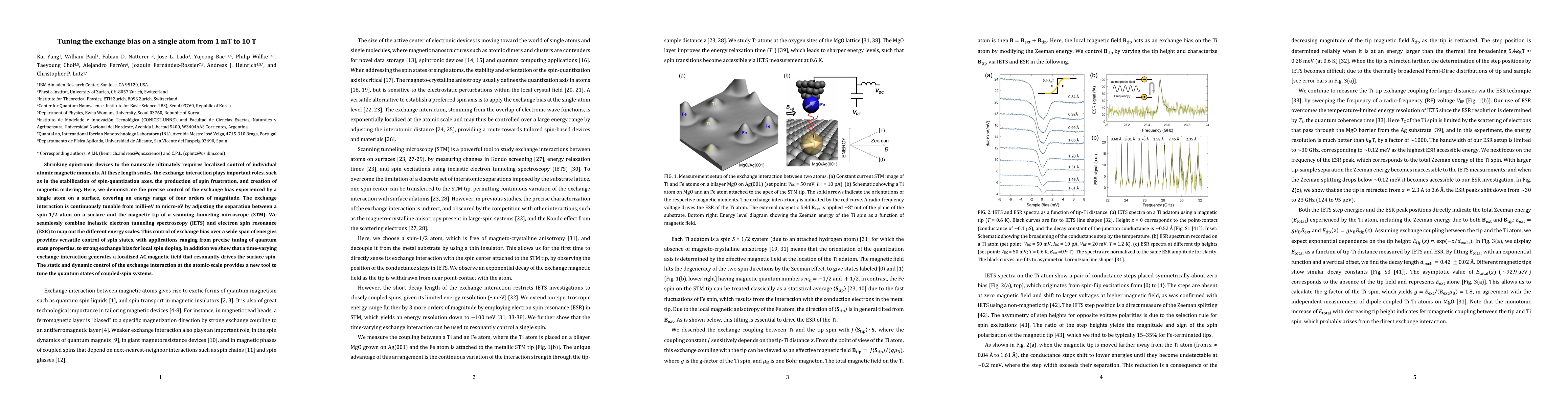 Thumbnail for Tuning the exchange bias on a single atom from 1 mT to 10 T