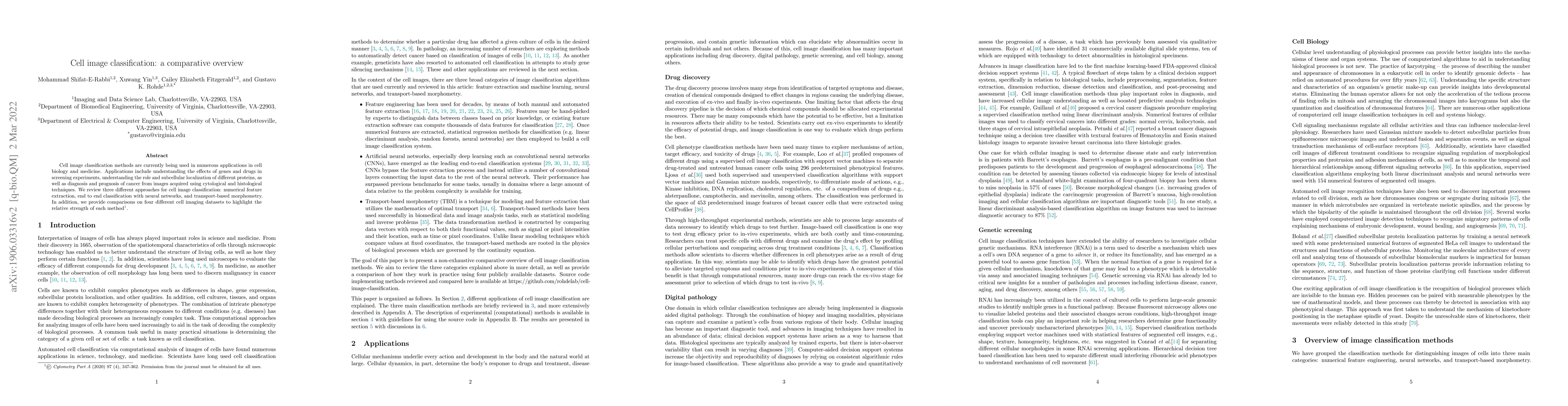 Thumbnail for Cell image classification: a comparative overview