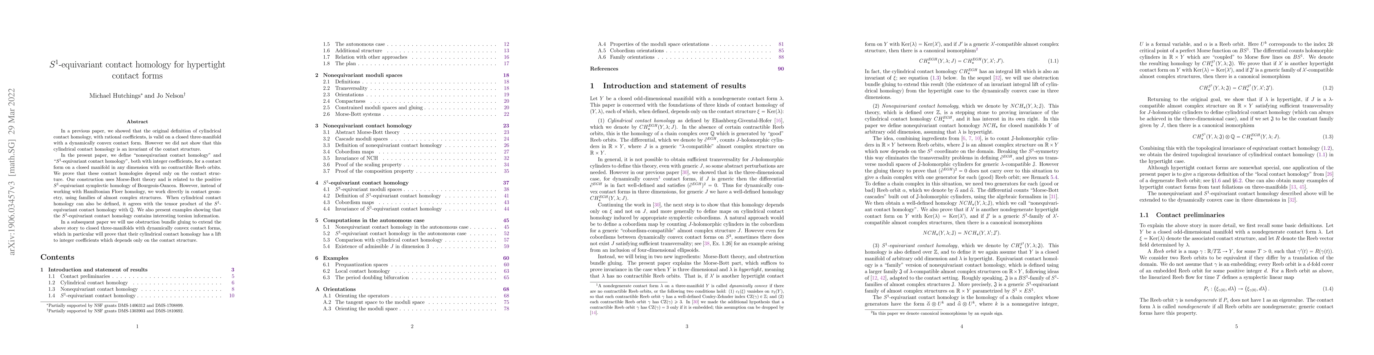 Thumbnail for S^1-equivariant contact homology for hypertight contact forms