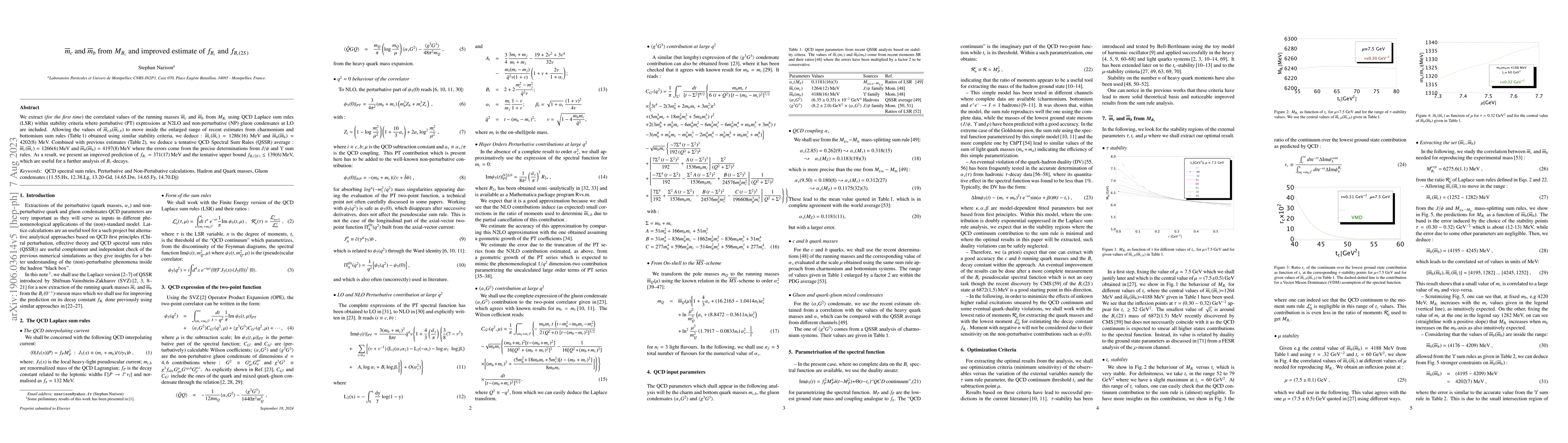 Thumbnail for m_c and m_b from M_B_c and improved estimate of f_B_c and f_B_c (2S)