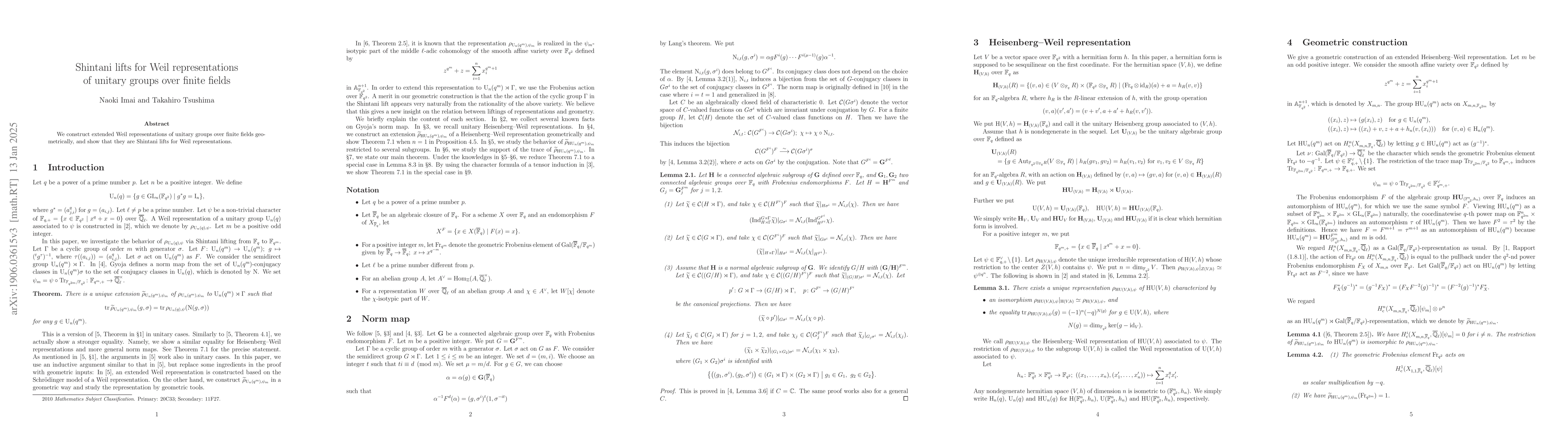 Thumbnail for Shintani lifts for Weil representations of unitary groups over finite
  fields