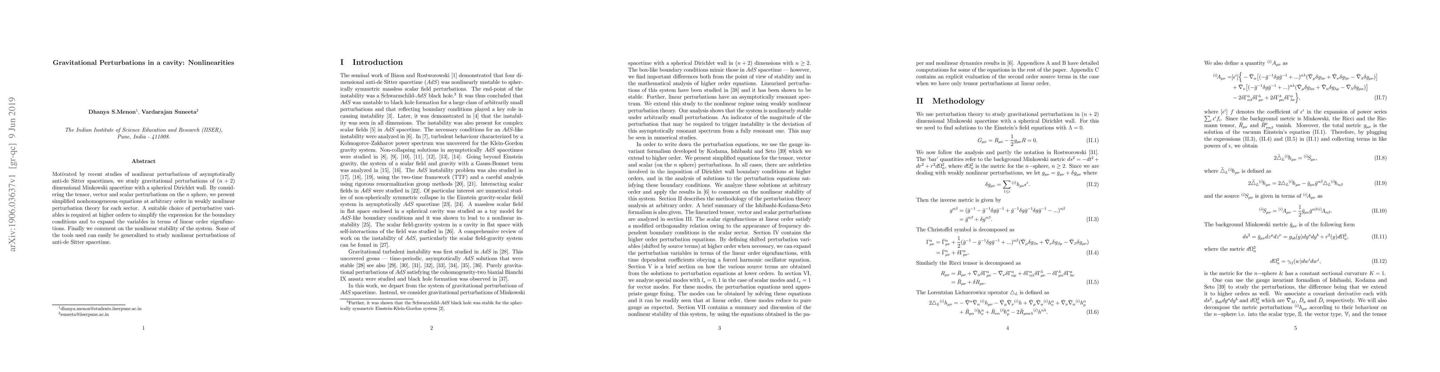 Thumbnail for Gravitational Perturbations in a cavity: Nonlinearities