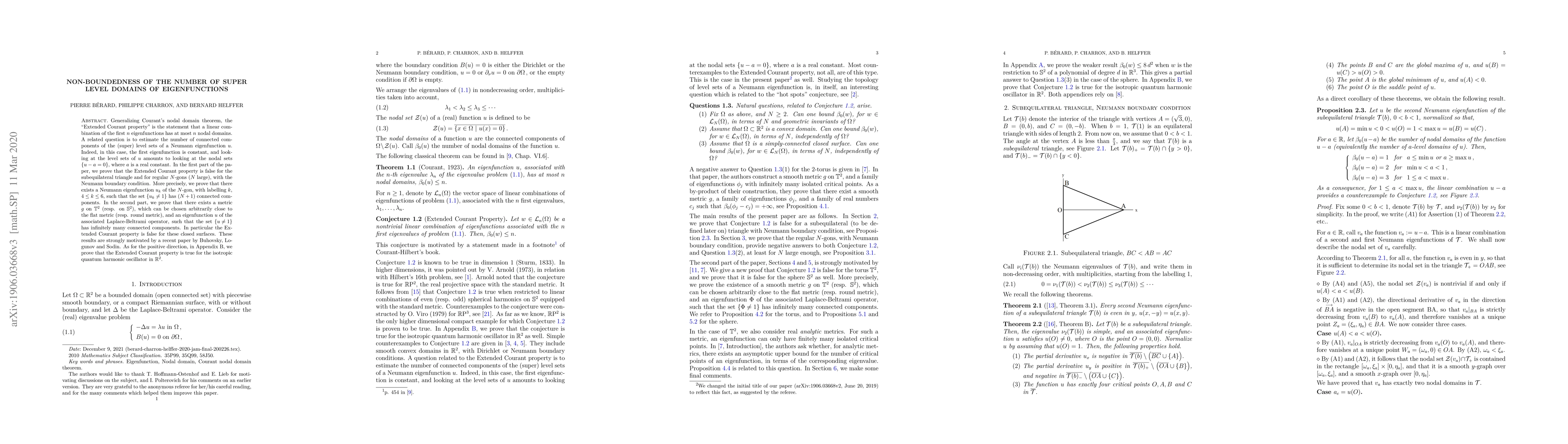Thumbnail for Non-boundedness of the number of super level domains of eigenfunctions