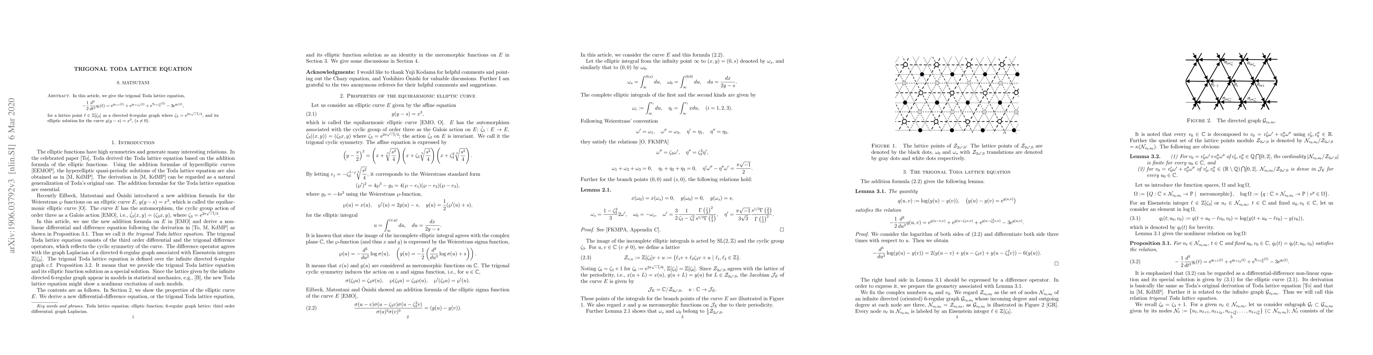Thumbnail for Trigonal Toda lattice Equation