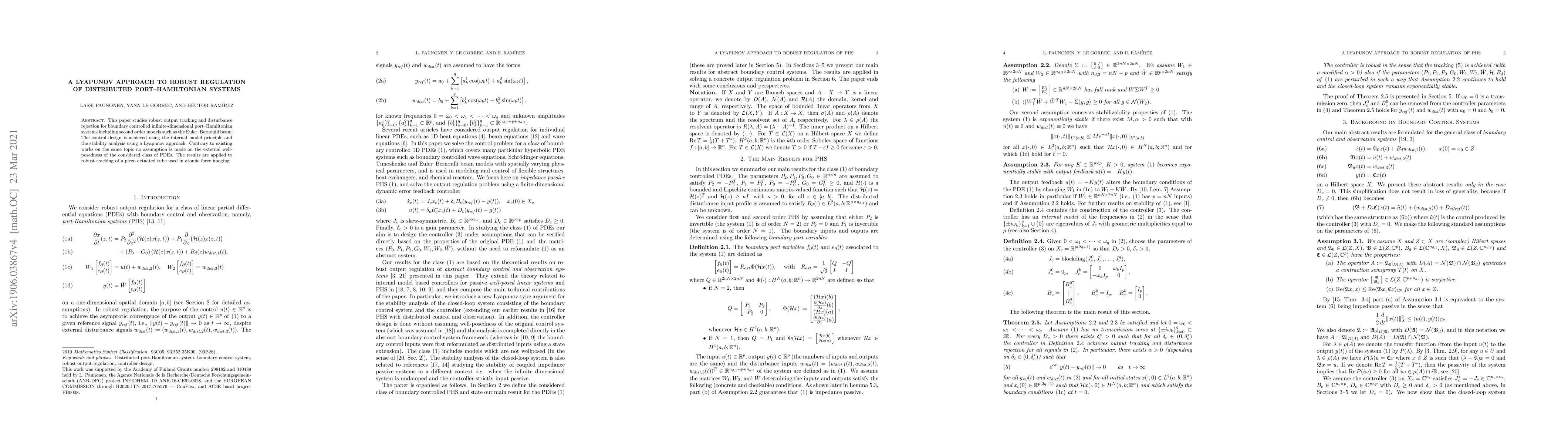 Thumbnail for A Lyapunov Approach to Robust Regulation of Distributed Port-Hamiltonian
  Systems