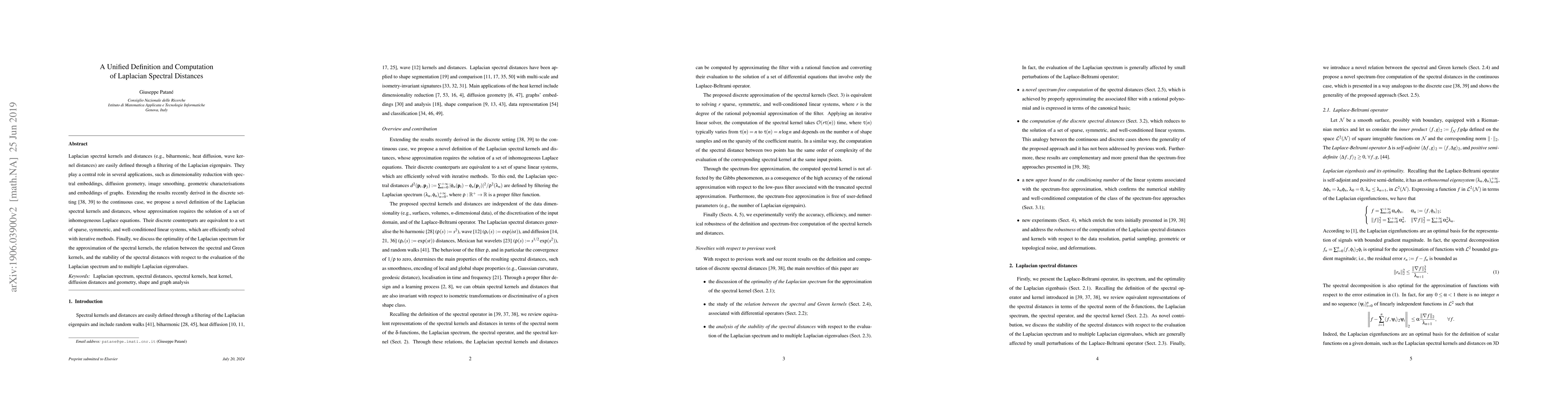 Thumbnail for A Unified Definition and Computation of Laplacian Spectral Distances