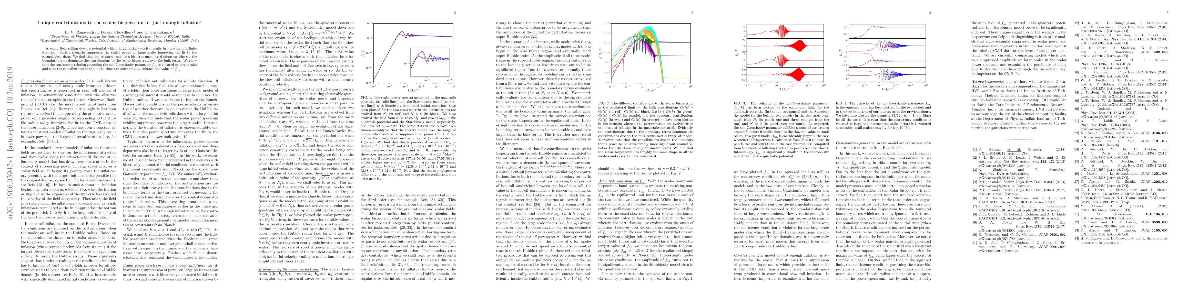 Thumbnail for Unique contributions to the scalar bispectrum in `just enough inflation'