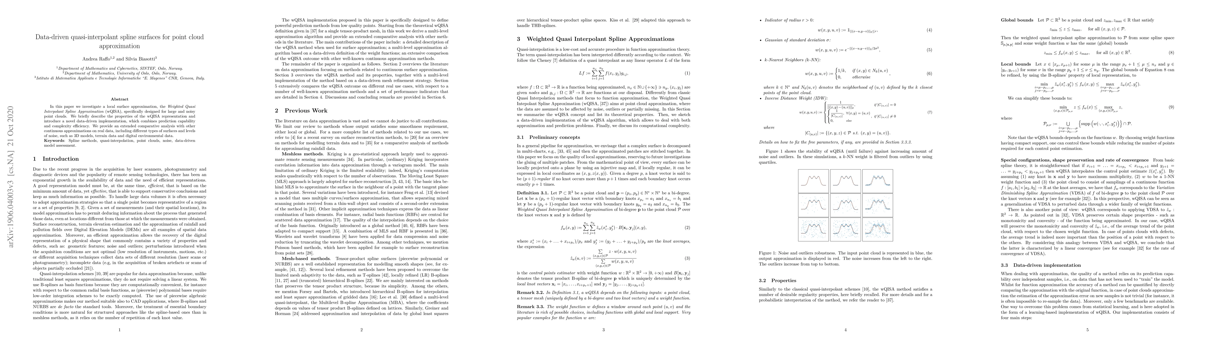 Thumbnail for Data-driven quasi-interpolant spline surfaces for point cloud
  approximation