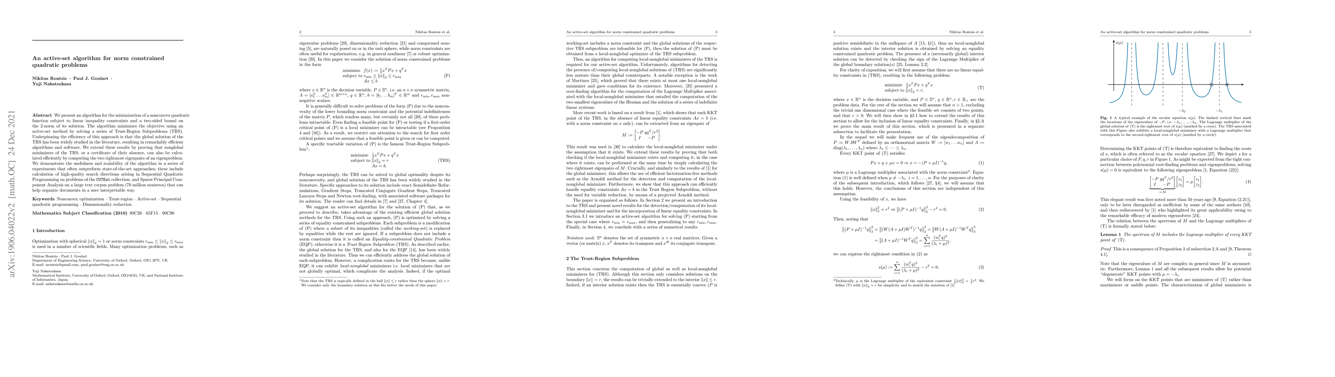 Thumbnail for An active-set algorithm for norm constrained quadratic problems