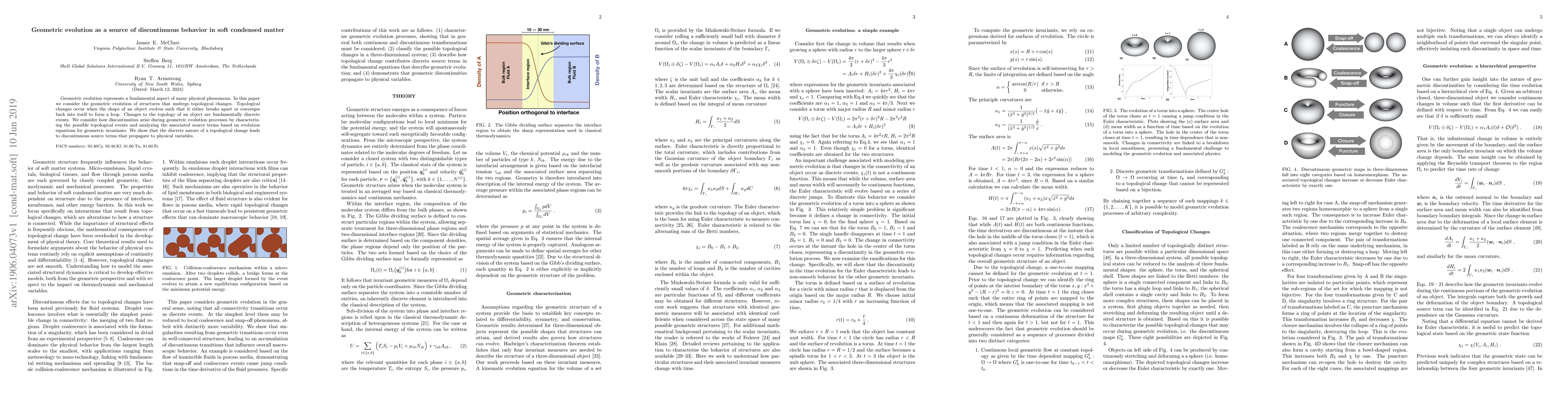 Thumbnail for Geometric evolution as a source of discontinuous behavior in soft
  condensed matter