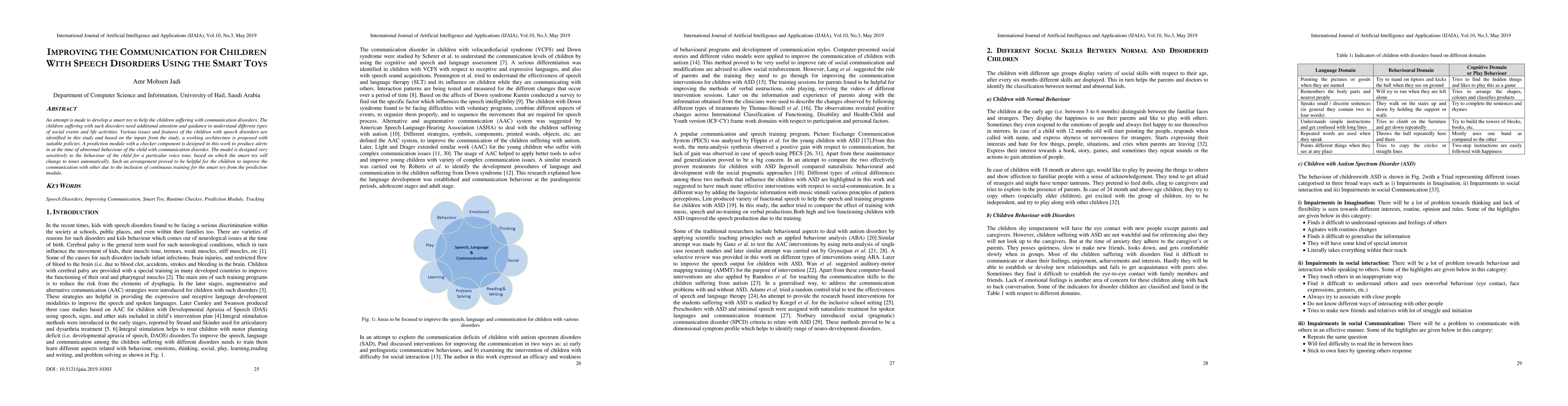 Thumbnail for Improving the communication for children with speech disorder using the
  smart toys