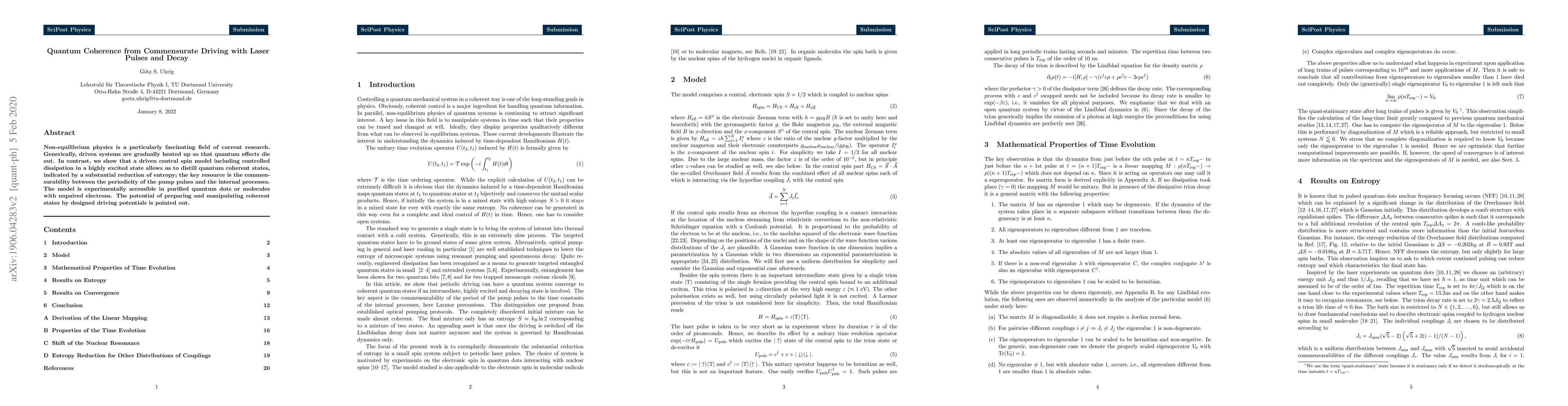 Thumbnail for Quantum Coherence from Periodic Driving with Laser Pulses and Decay