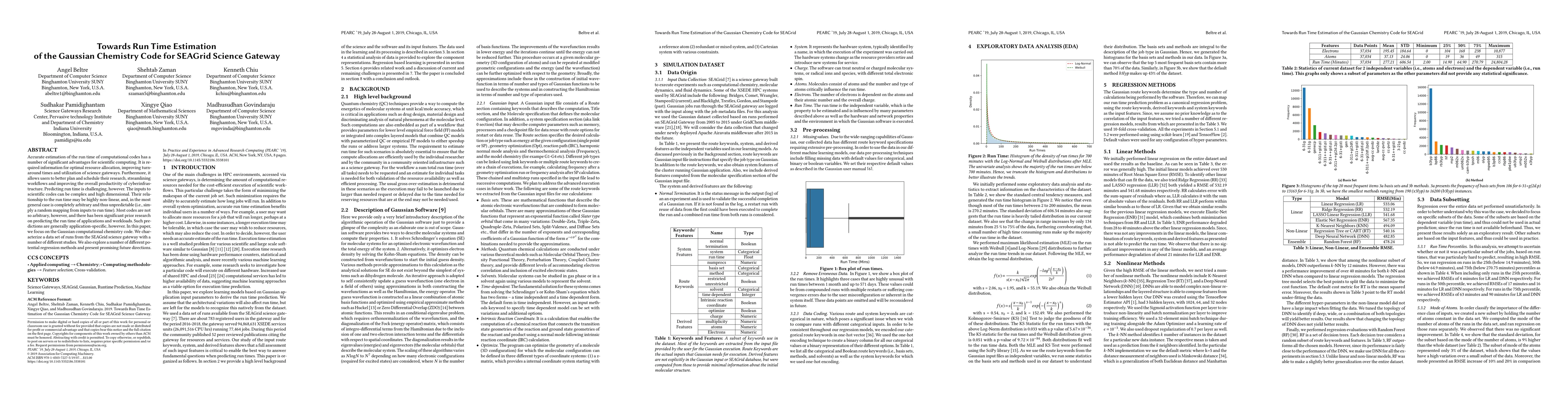Thumbnail for Towards Run Time Estimation of the Gaussian Chemistry Code for SEAGrid
  Science Gateway