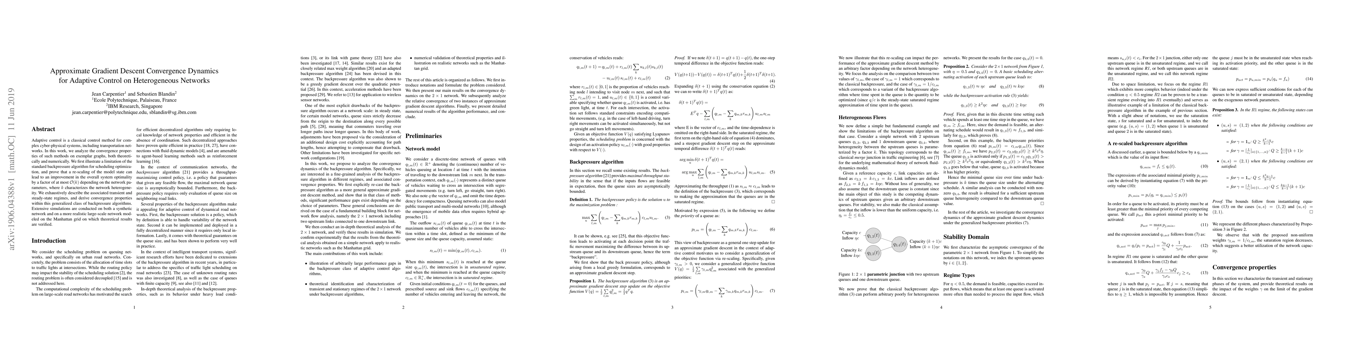 Thumbnail for Approximate Gradient Descent Convergence Dynamics for Adaptive Control
  on Heterogeneous Networks