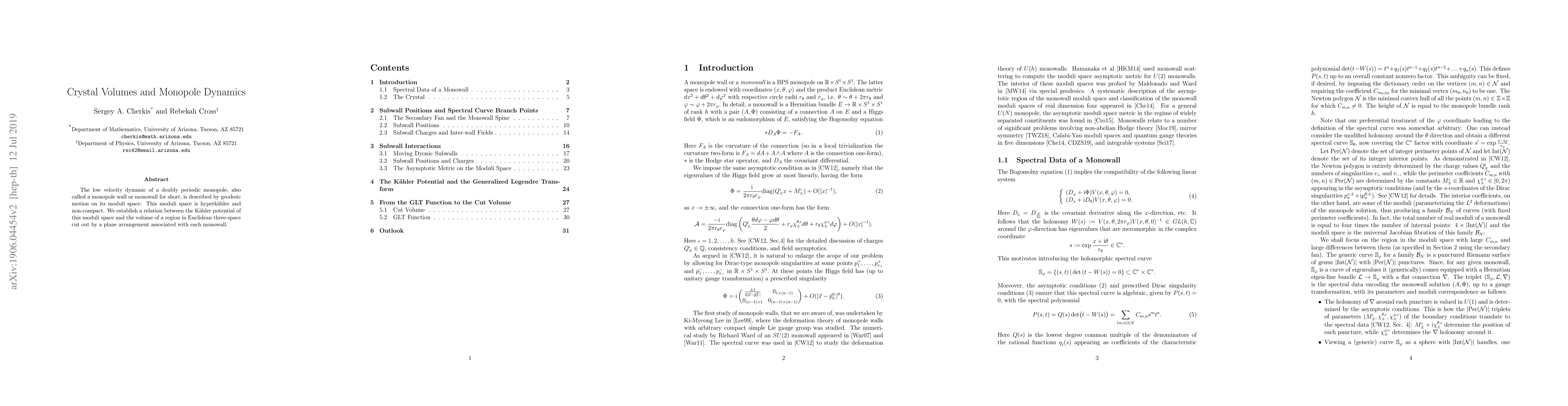 Thumbnail for Crystal Volumes and Monopole Dynamics