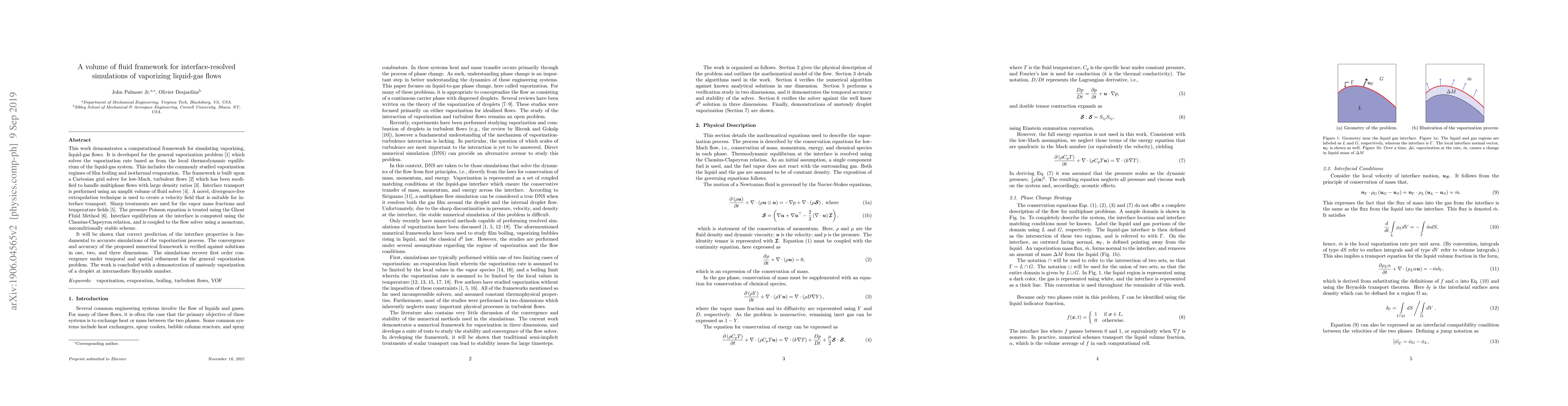 Thumbnail for A volume of fluid framework for interface-resolved simulations of
  vaporizing liquid-gas flows