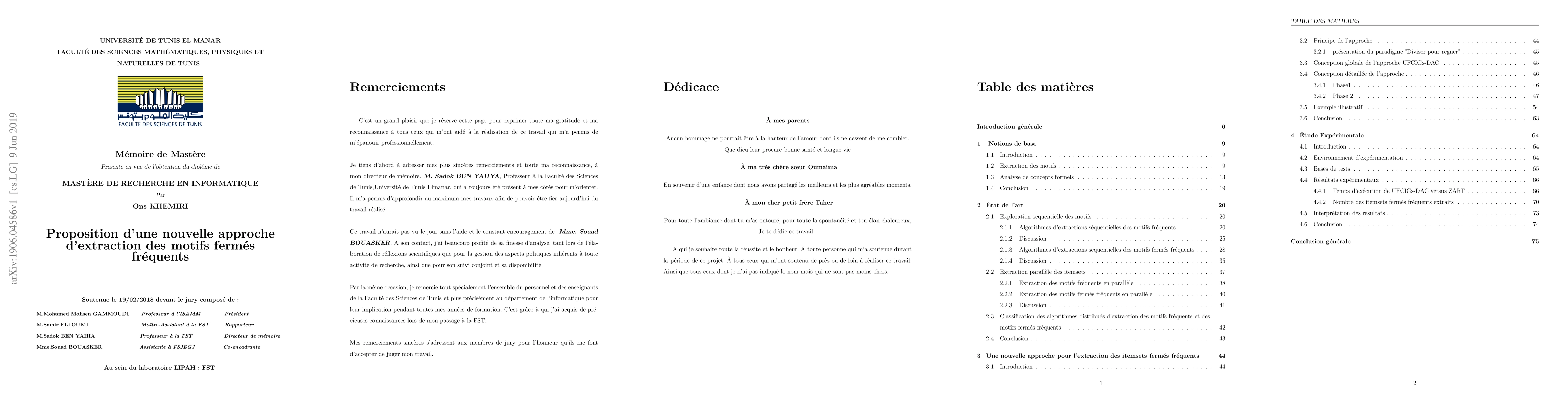 Thumbnail for Proposition d'une nouvelle approche d'extraction des motifs ferm\'es
  fr\'equents