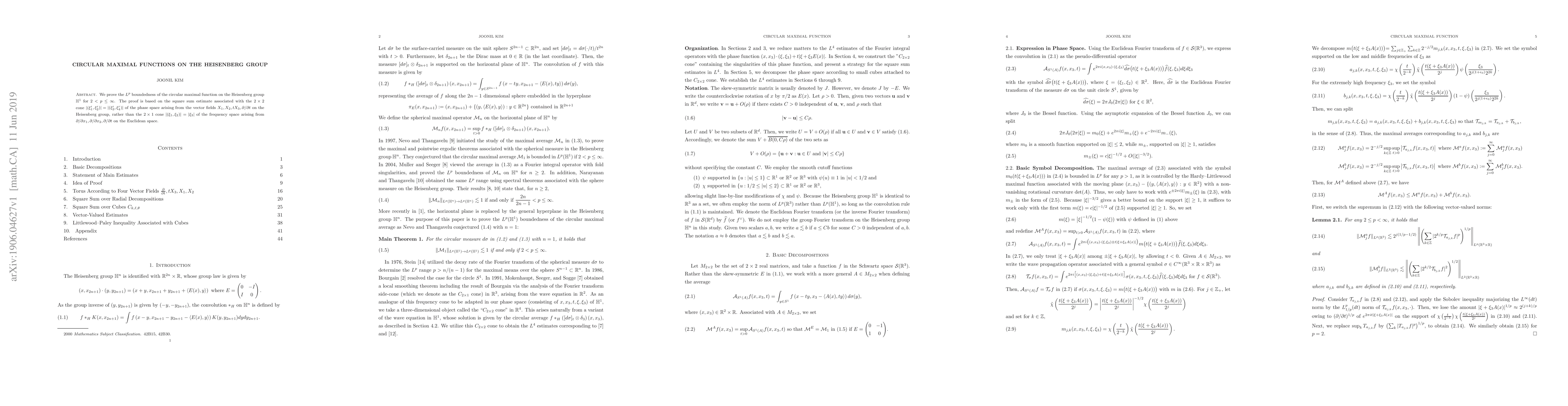 Thumbnail for Circular maximal functions on the Heisenberg group