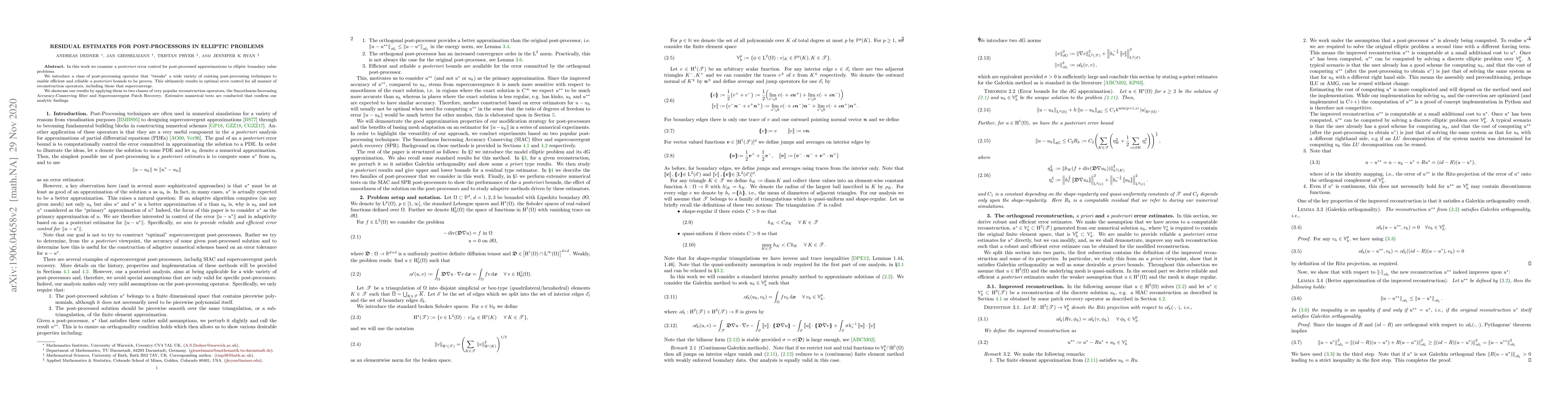 Thumbnail for Residual estimates for post-processors in elliptic problems