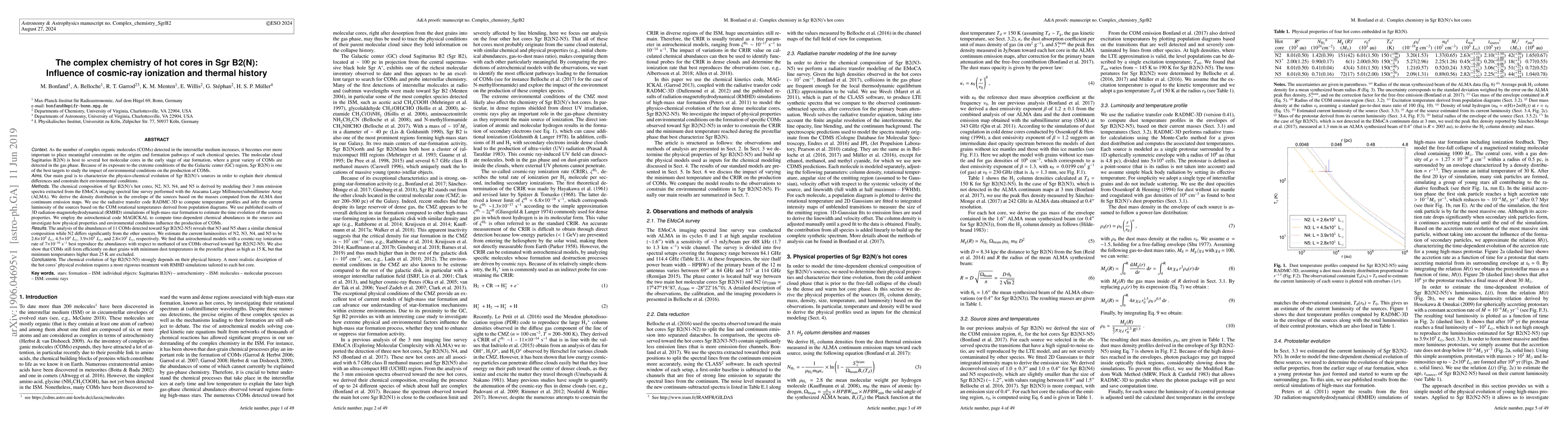 Thumbnail for The complex chemistry of hot cores in Sagittarius B2(N): Influence of
  cosmic-ray ionization and thermal history