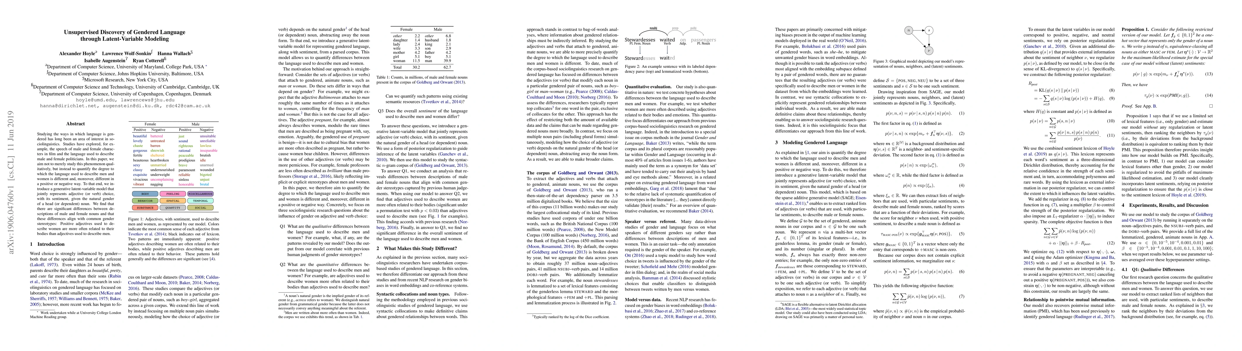 Thumbnail for Unsupervised Discovery of Gendered Language through Latent-Variable
  Modeling