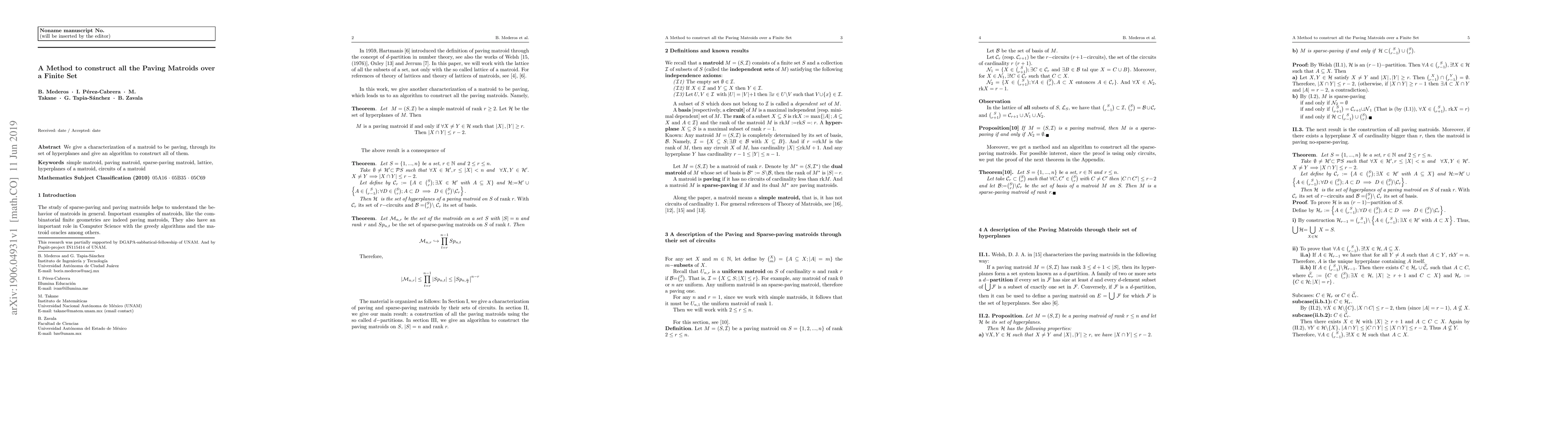 Thumbnail for A Method to construct all the Paving Matroids over a Finite Set