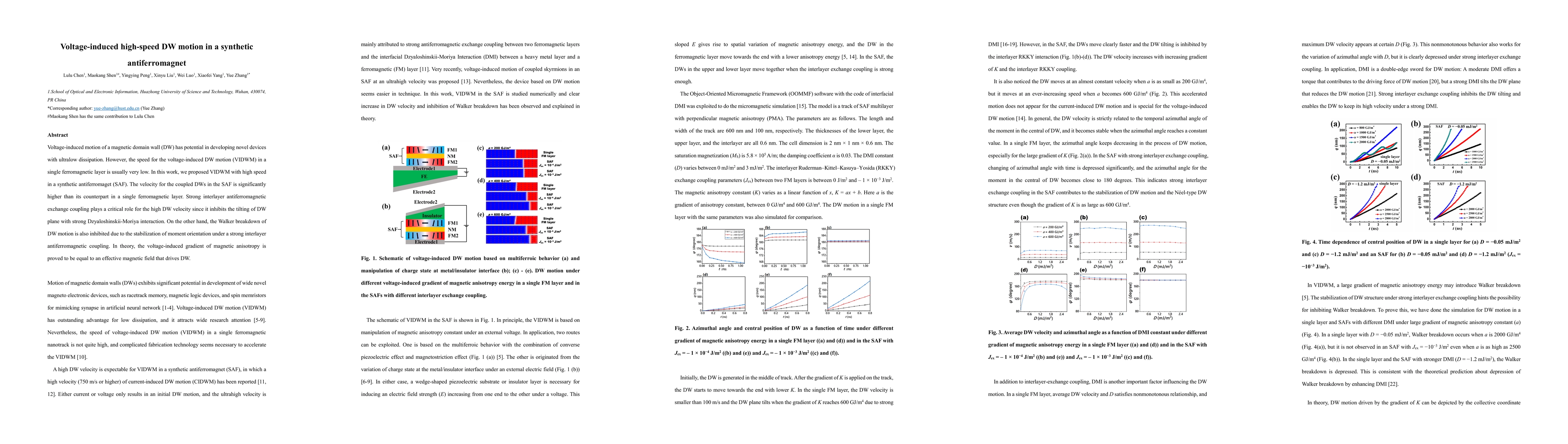 Thumbnail for Voltage-induced high-speed DW motion in a synthetic antiferromagnet