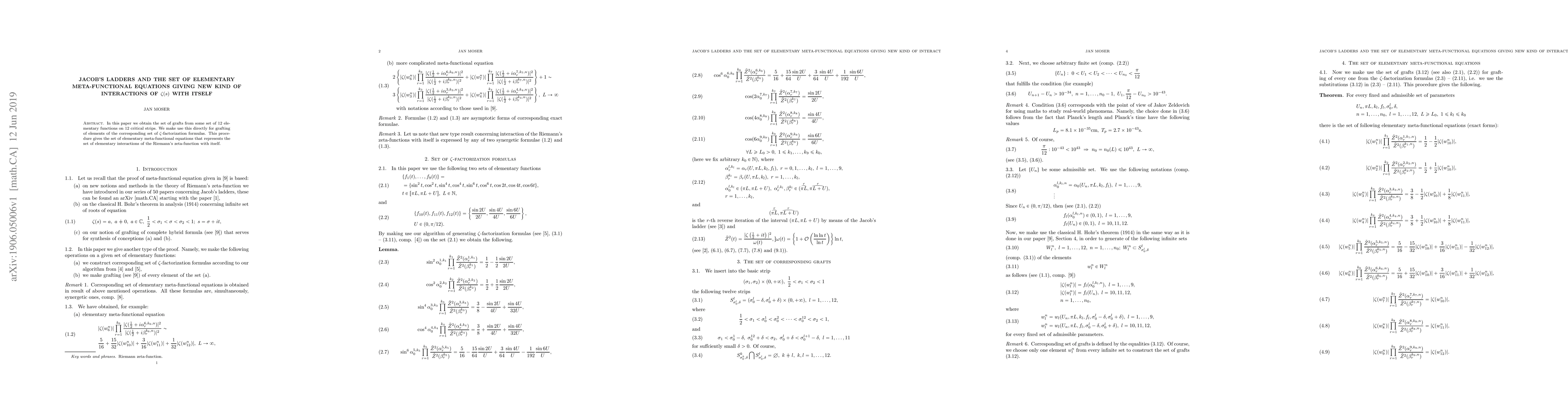 Thumbnail for Jacob's ladders and the set of elementary meta-functional equations
  giving new kind of interactions of $\zeta(s)$ with itself