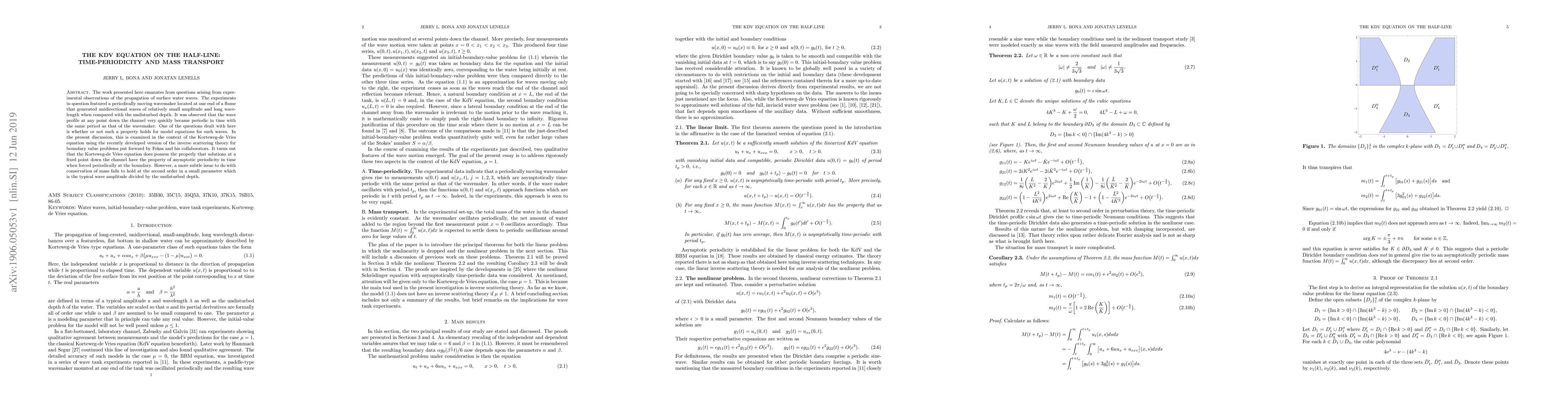 Thumbnail for The KdV equation on the half-line: Time-periodicity and mass transport