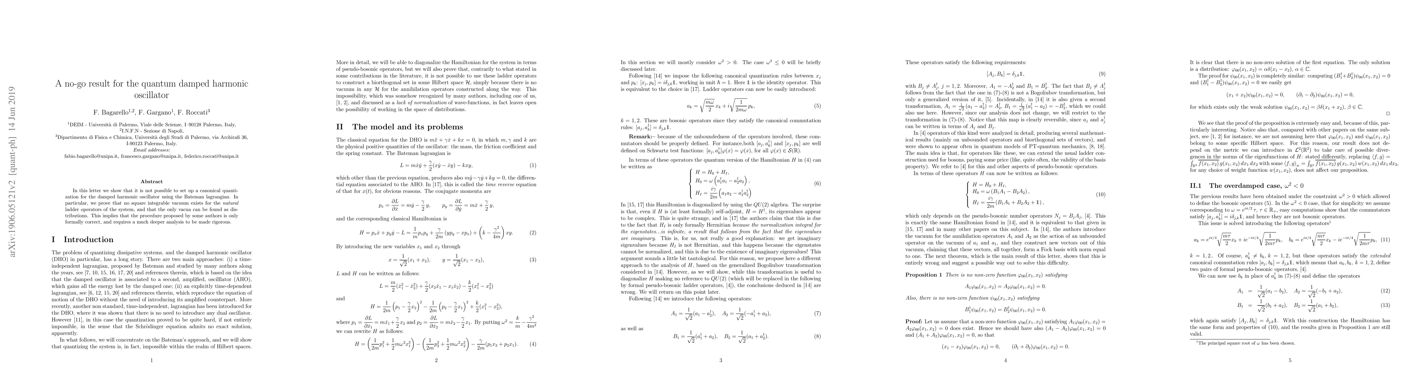 Thumbnail for A no-go result for the quantum damped harmonic oscillator