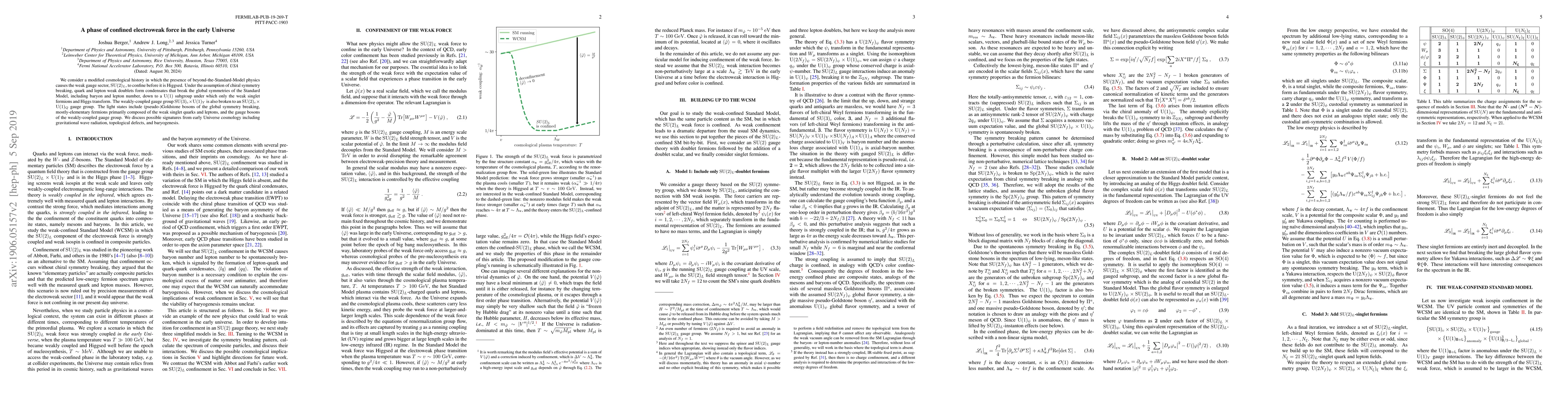 Thumbnail for A phase of confined electroweak force in the early Universe