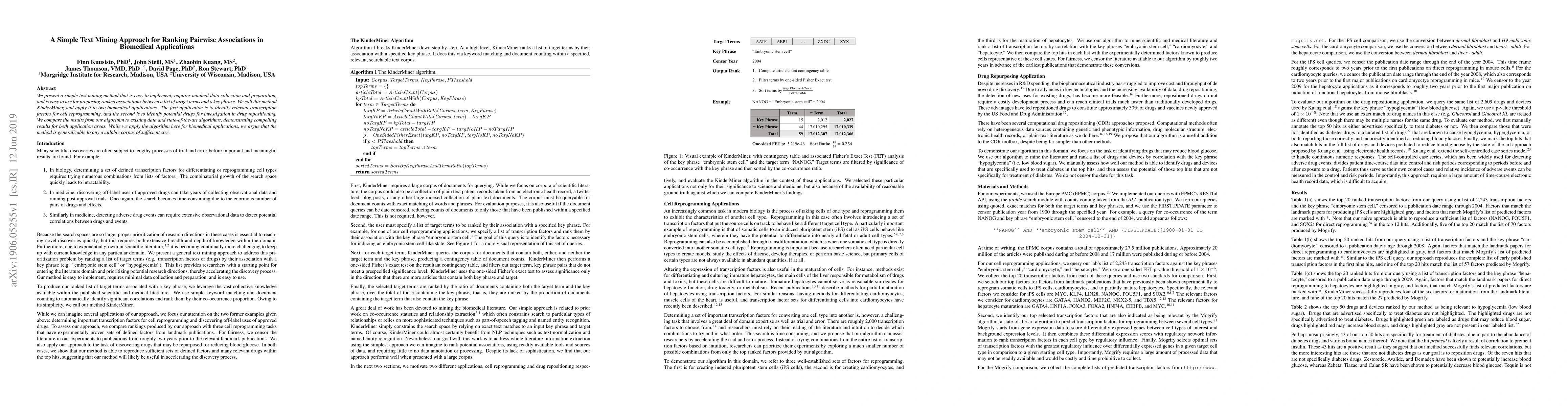 Thumbnail for A Simple Text Mining Approach for Ranking Pairwise Associations in
  Biomedical Applications