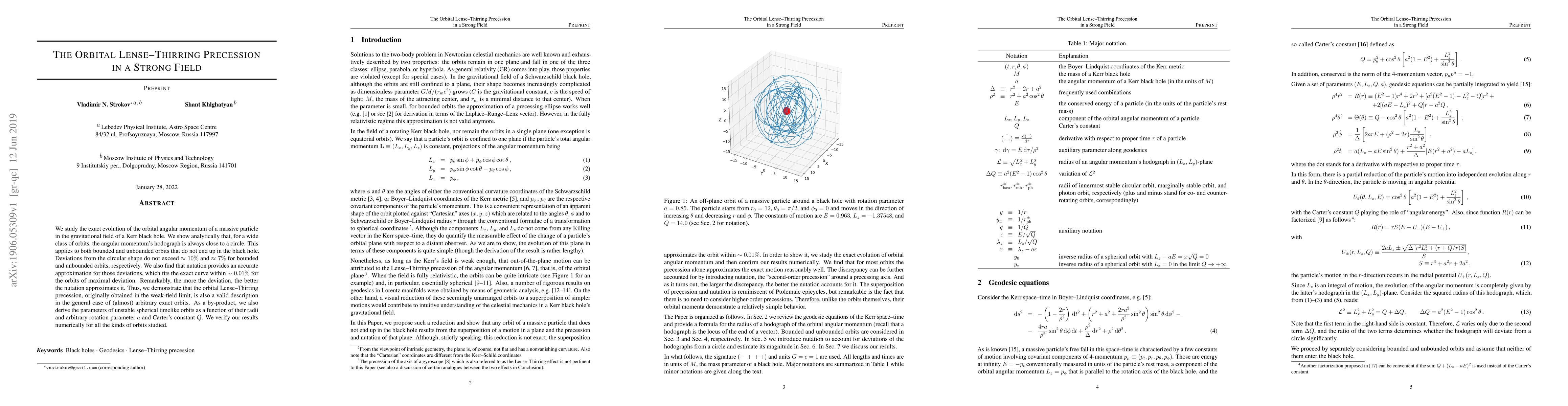 Thumbnail for The Orbital Lense-Thirring Precession in a Strong Field