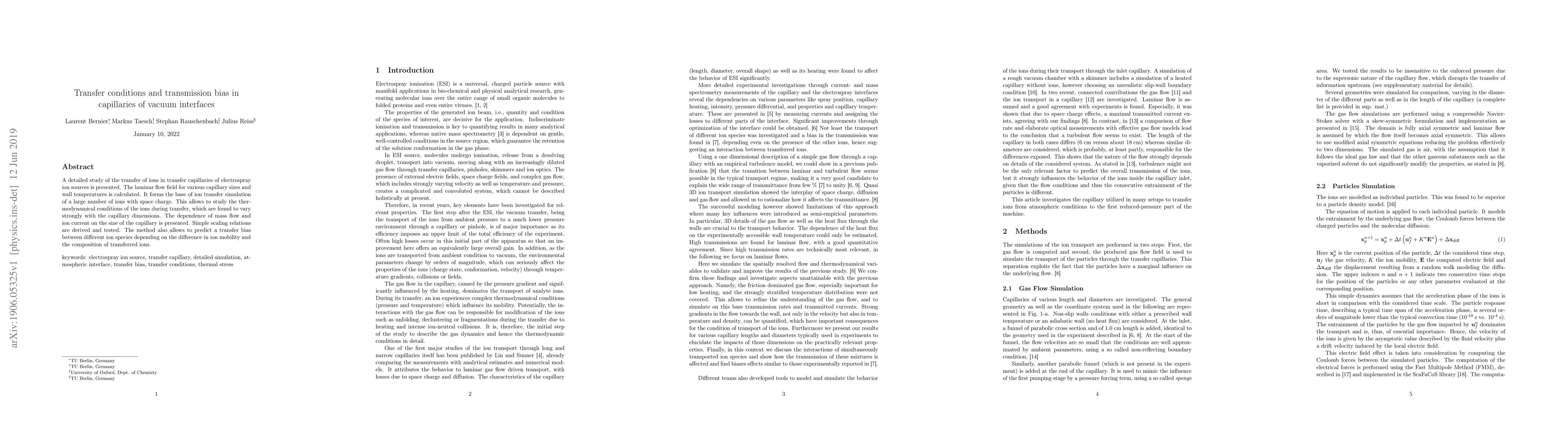 Thumbnail for Transfer conditions and transmission bias in capillaries of vacuum
  interfaces