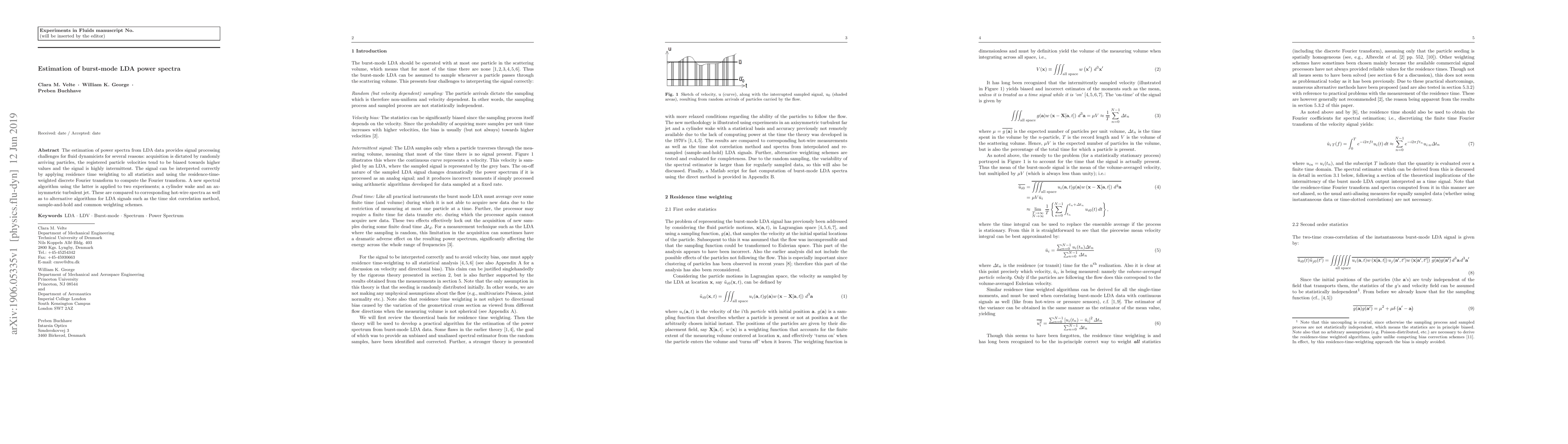 Thumbnail for Estimation of burst-mode LDA power spectra