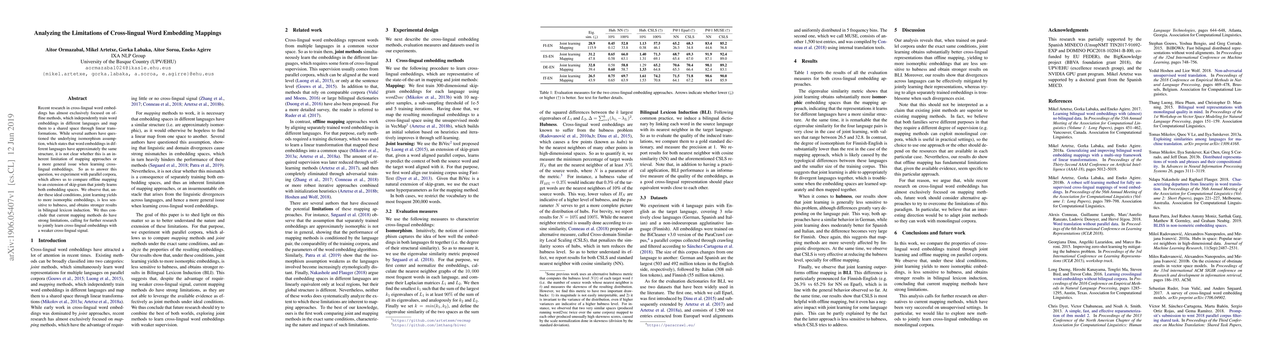 Thumbnail for Analyzing the Limitations of Cross-lingual Word Embedding Mappings