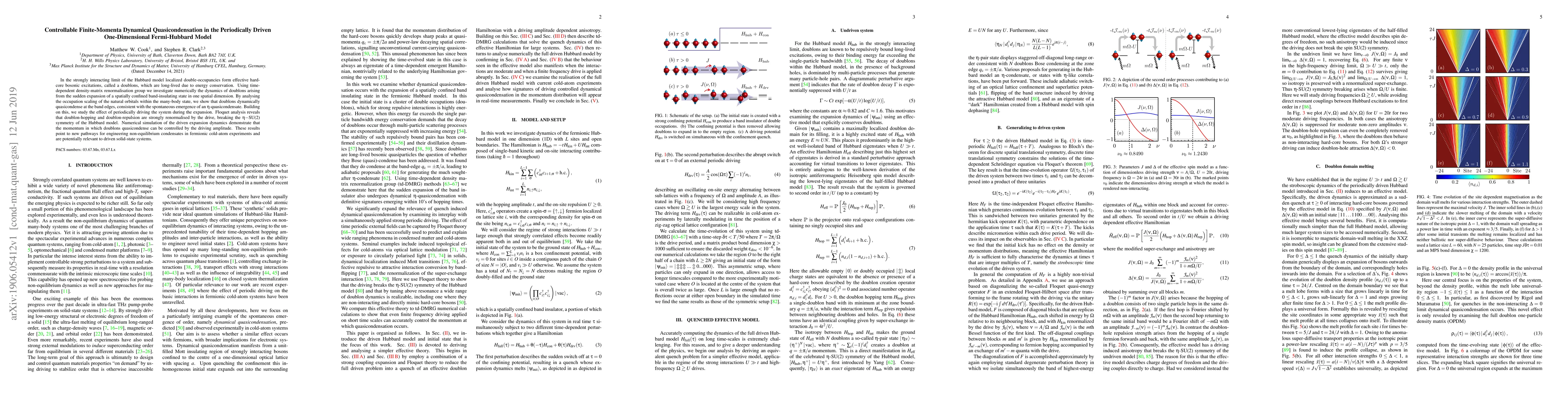 Thumbnail for Controllable Finite-Momenta Dynamical Quasicondensation in the
  Periodically Driven One-Dimensional Fermi-Hubbard Model