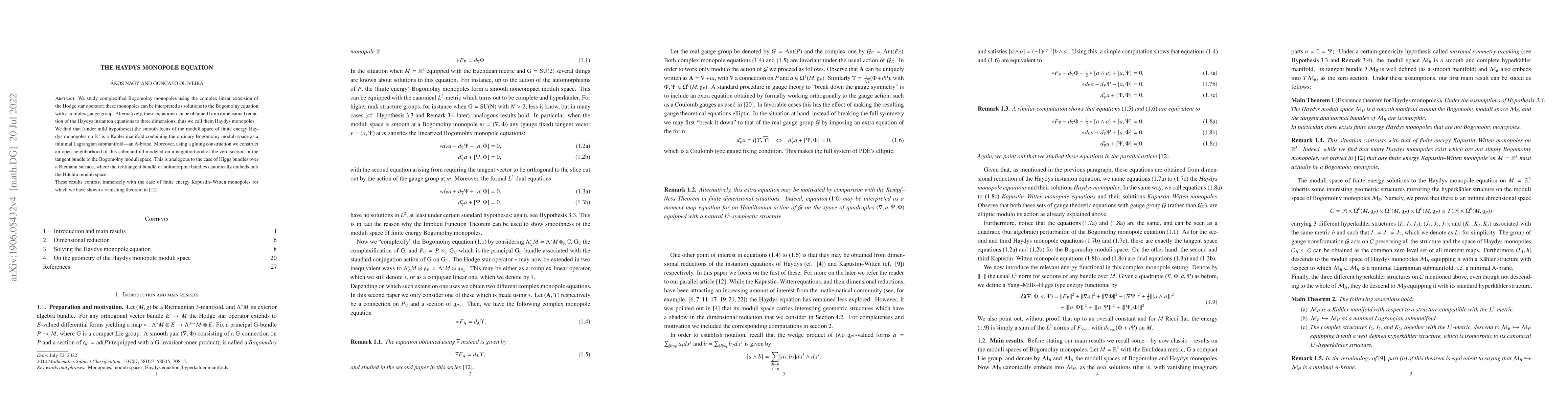 Thumbnail for The Haydys monopole equation