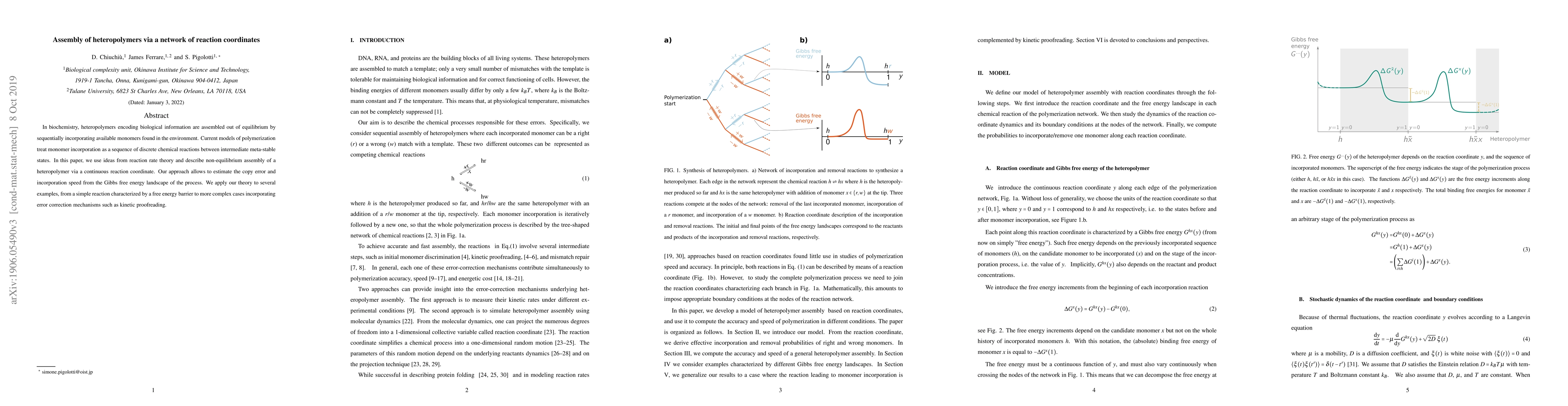 Thumbnail for Assembly of heteropolymers via a network of reaction coordinates